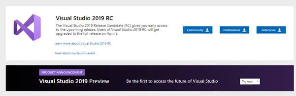 Visual Studio 2019 RC